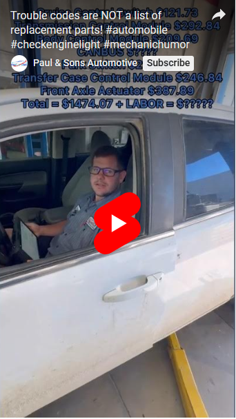 Trouble codes are NOT a list of replacement parts!